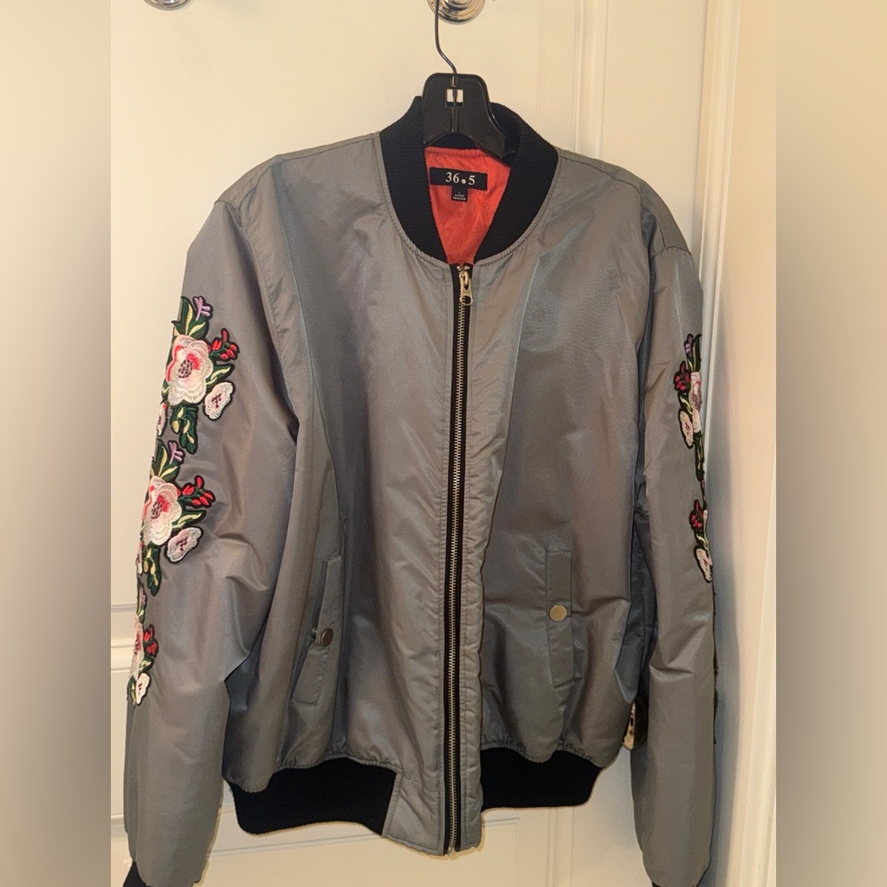 Black and Orange Quilted Jacket